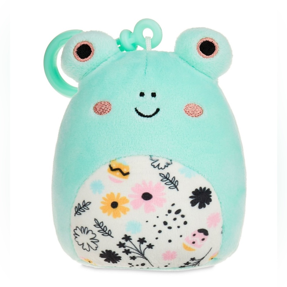 Kellytoy Fritz the Frog Squishmallow Clip-on Backpack Stuffed Plush Toy 5”